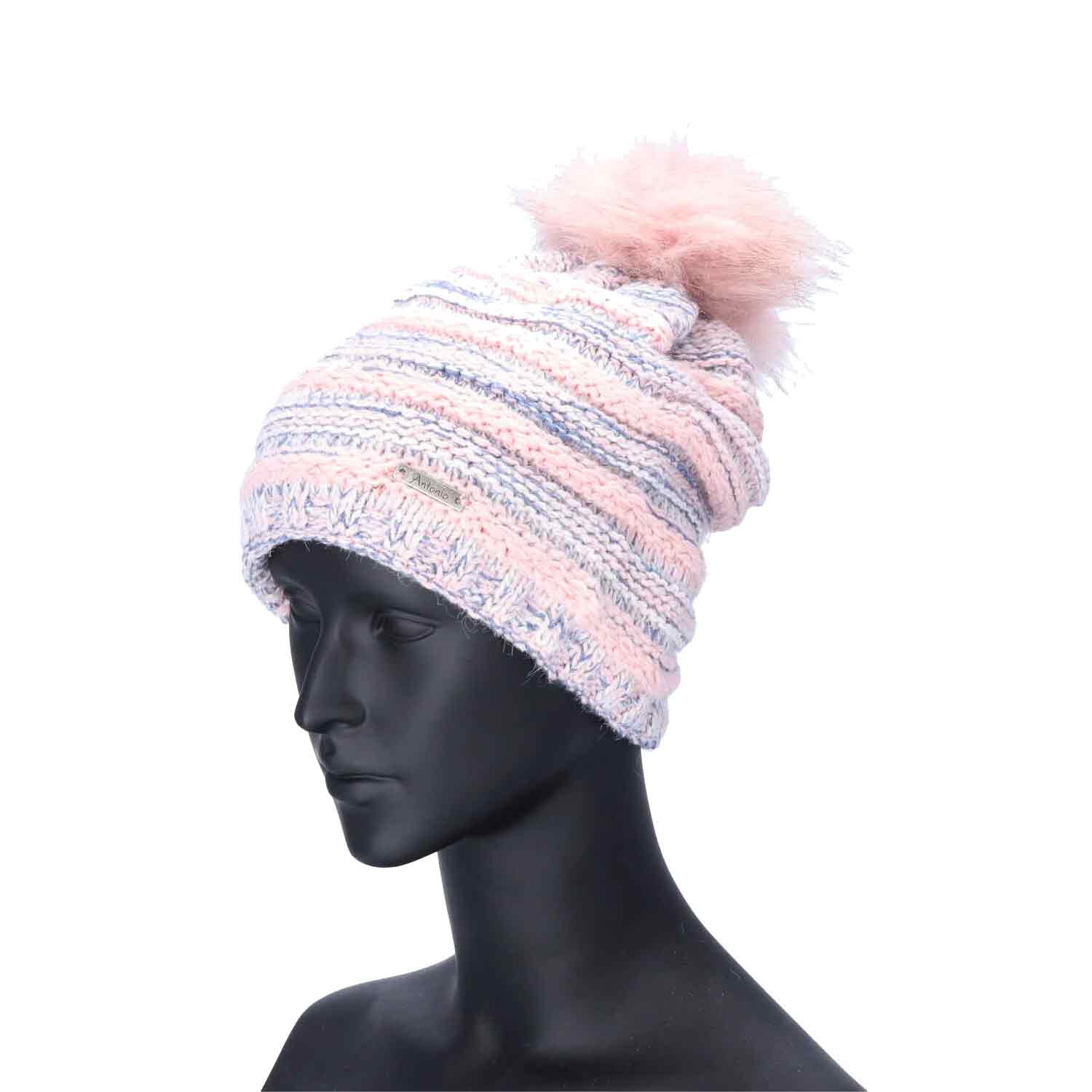 Antonio Strick Mütze Beanie mit Bommel  pink Abbildung 2