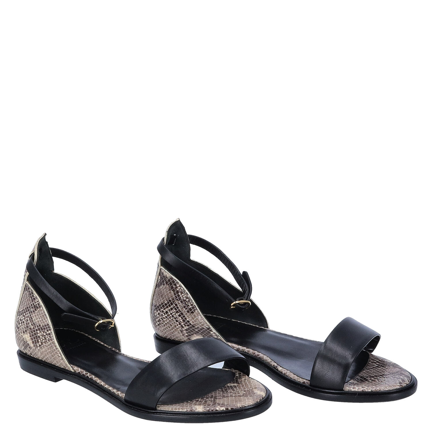 billibi Damenschuhe Größe 37 black calf/beige snake TOTAL AUSVERKAUF   Abbildung 1