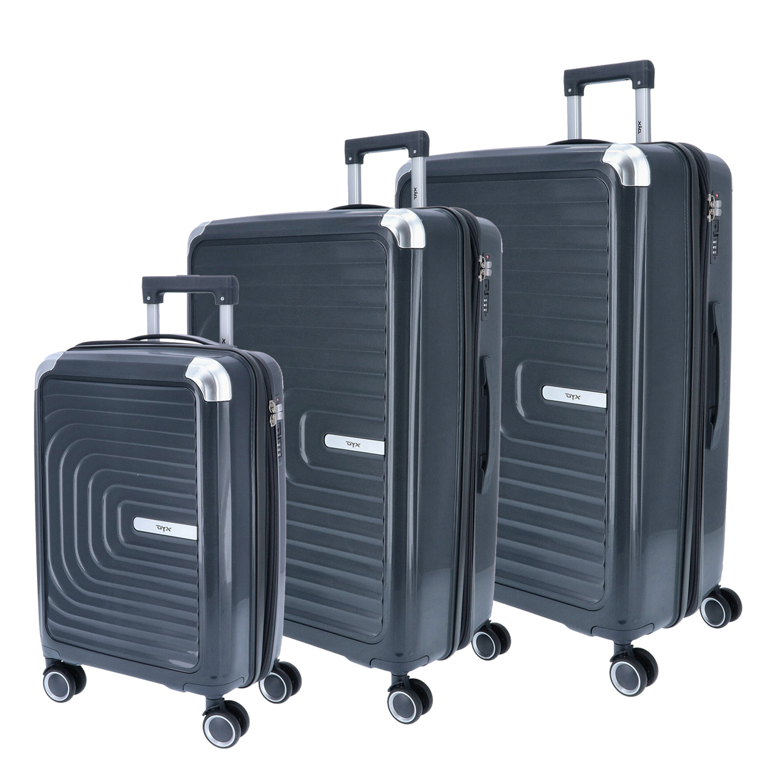 DYX 4 Rollen Trolley 3er Set S/M/L Barcelona grau Abbildung 1