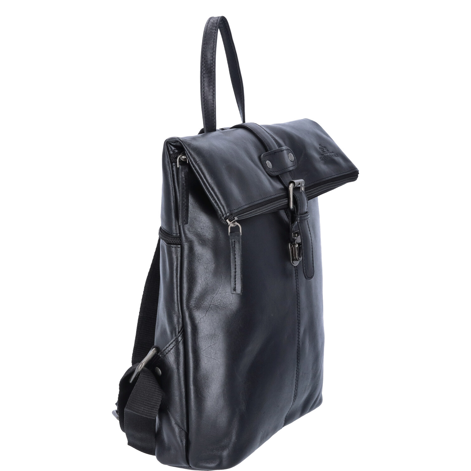 The Skandinavian Brand Leder Rucksack COW OILY WAXY  Black