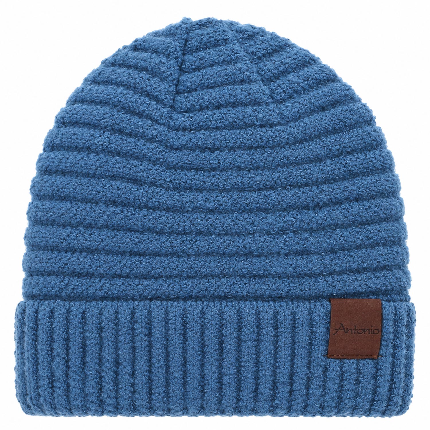 Antonio Damen Strick Mütze Bouclé Beanie - petrol Abbildung 1