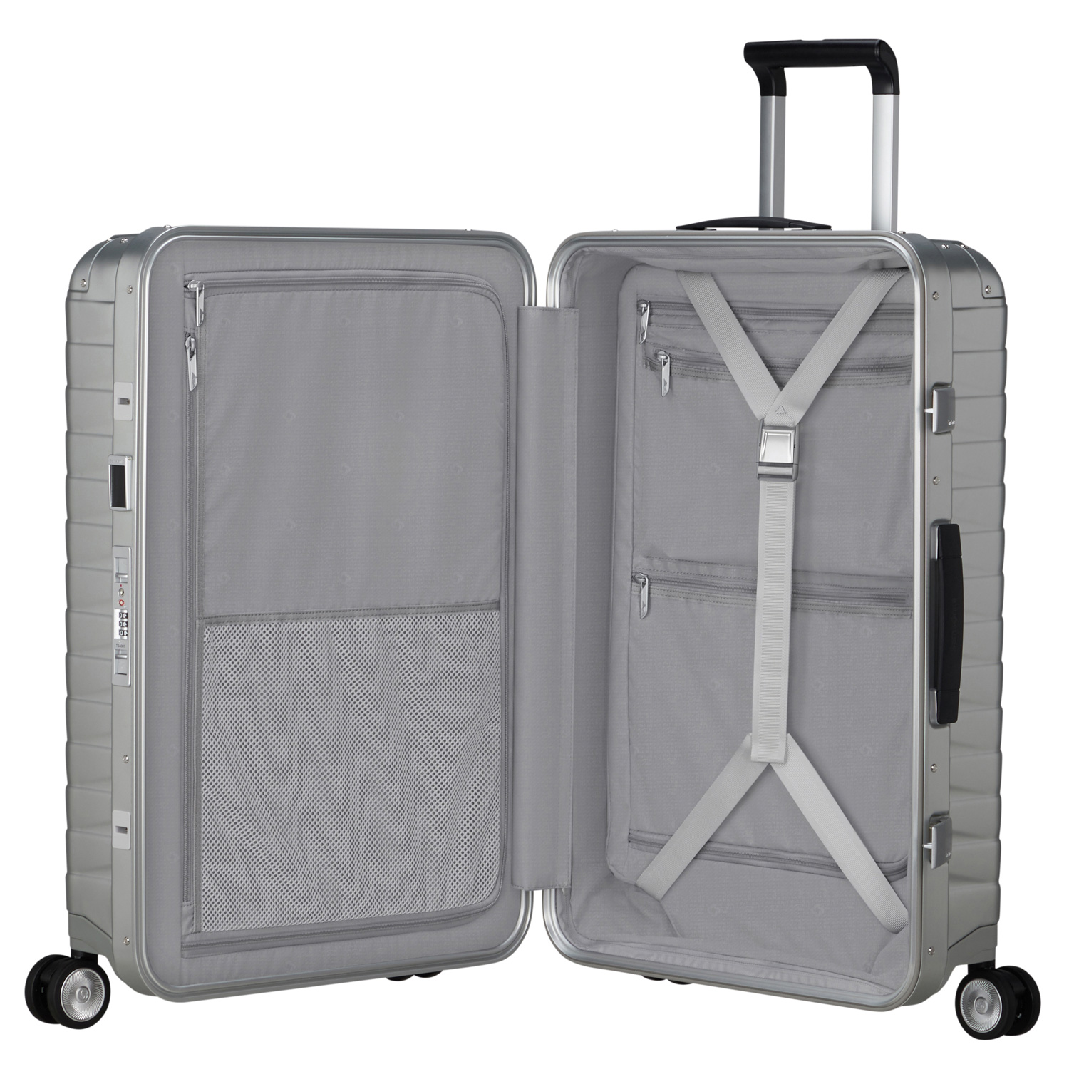 Samsonite 4-Rad Aluminium Trolley 69cm Proxis ALU silber