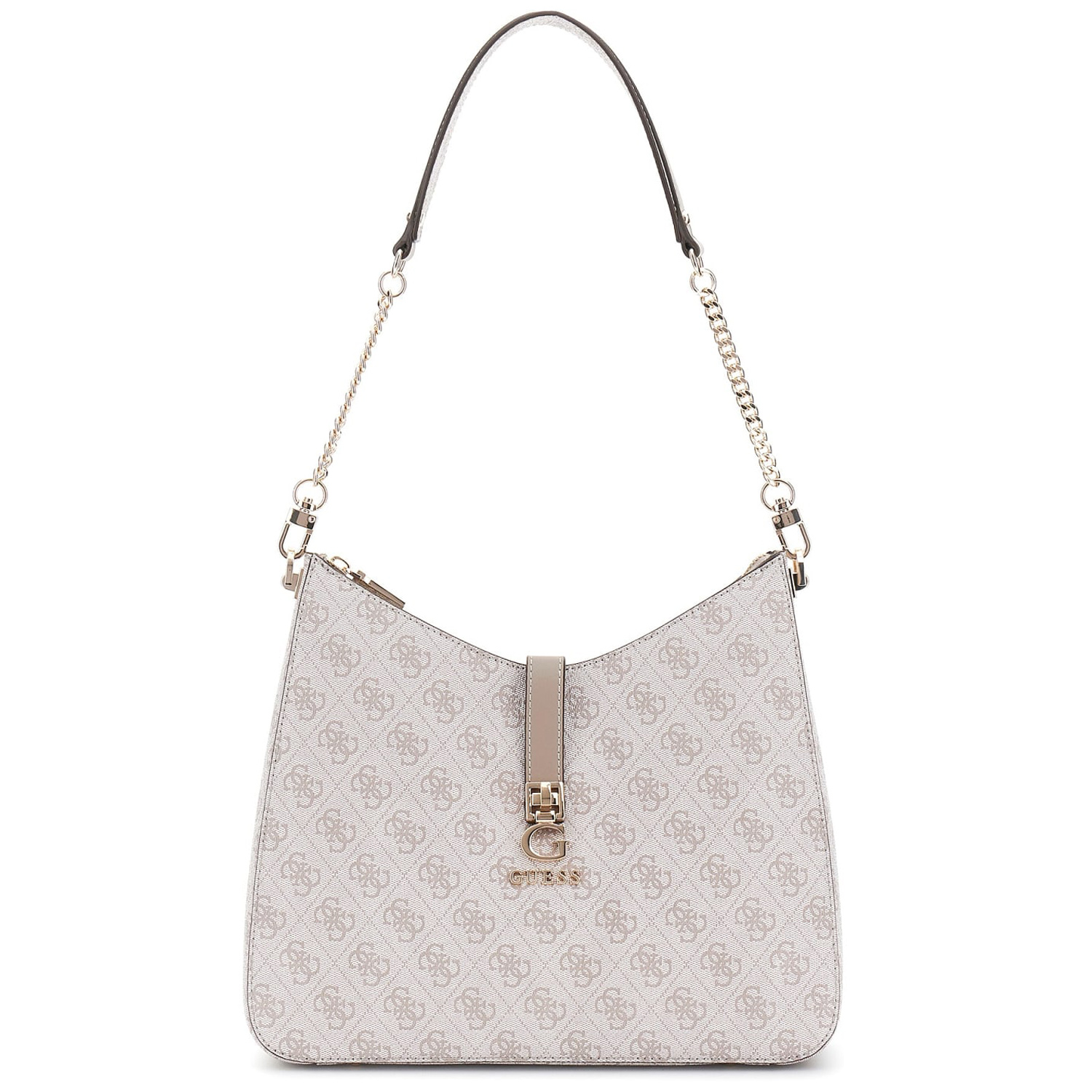 GUESS Schultertasche Zamira Dark Taupe Logo Abbildung 1