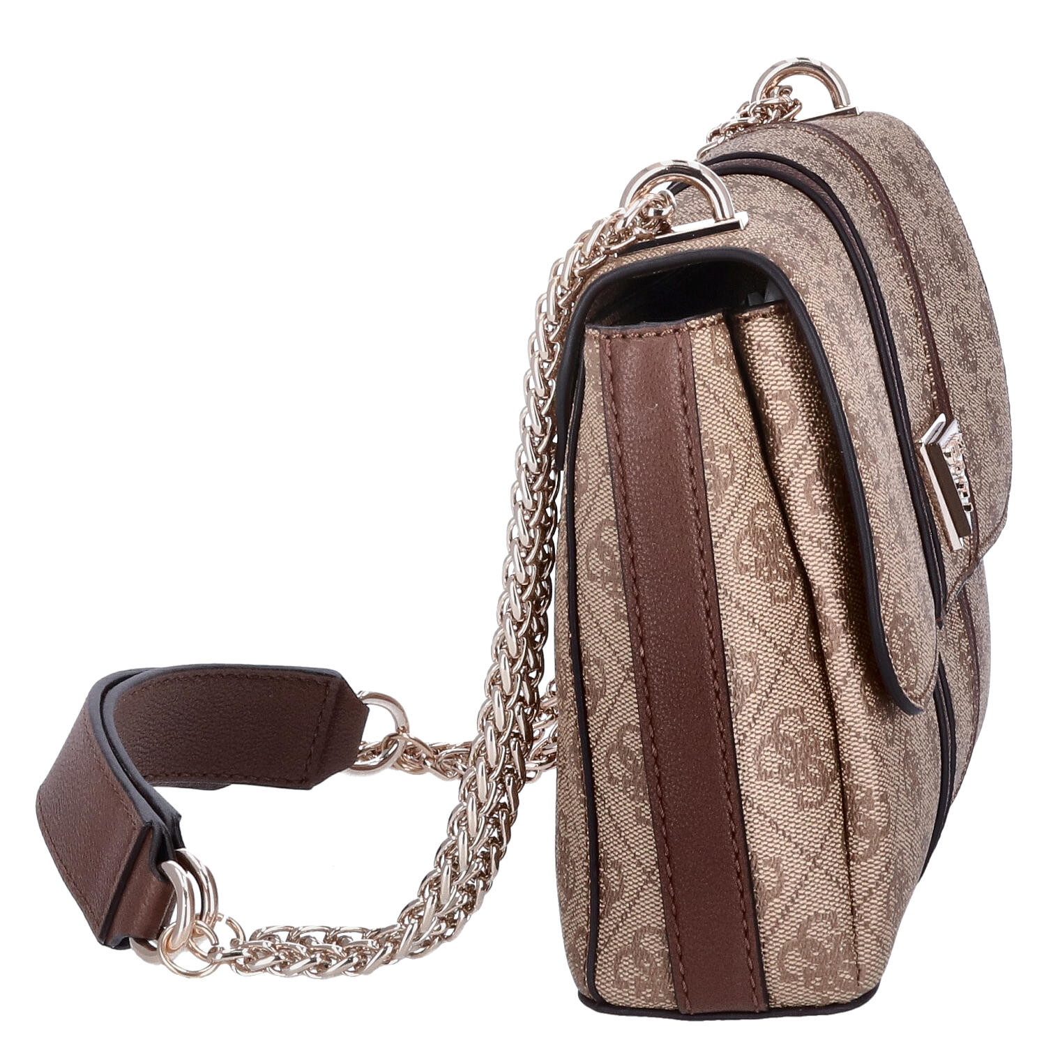 GUESS Damen Umhängetasche Noreen Latte Logo/Brown