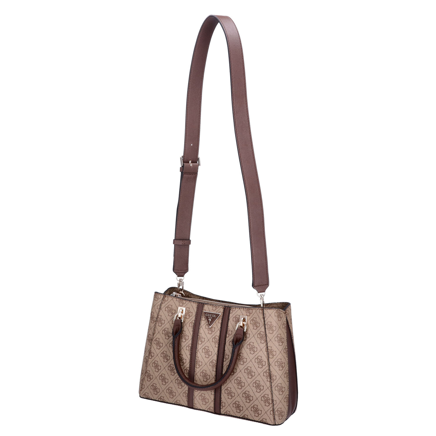 GUESS Damen Handtasche Noreen Latte Logo/Brown