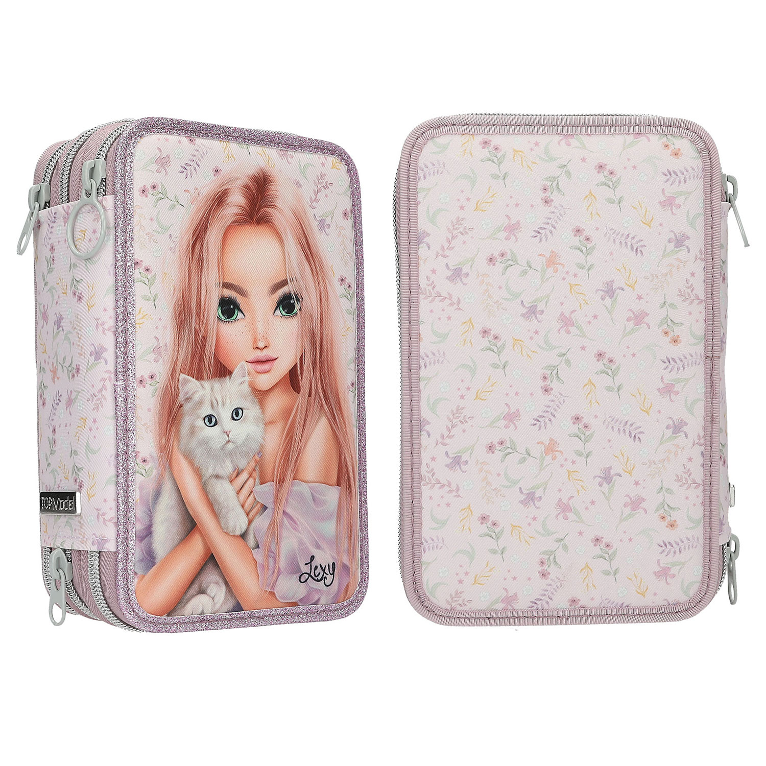 Depesche 3-Fach Federtasche TOPModel BLooming Kitty Rosa Abbildung 2