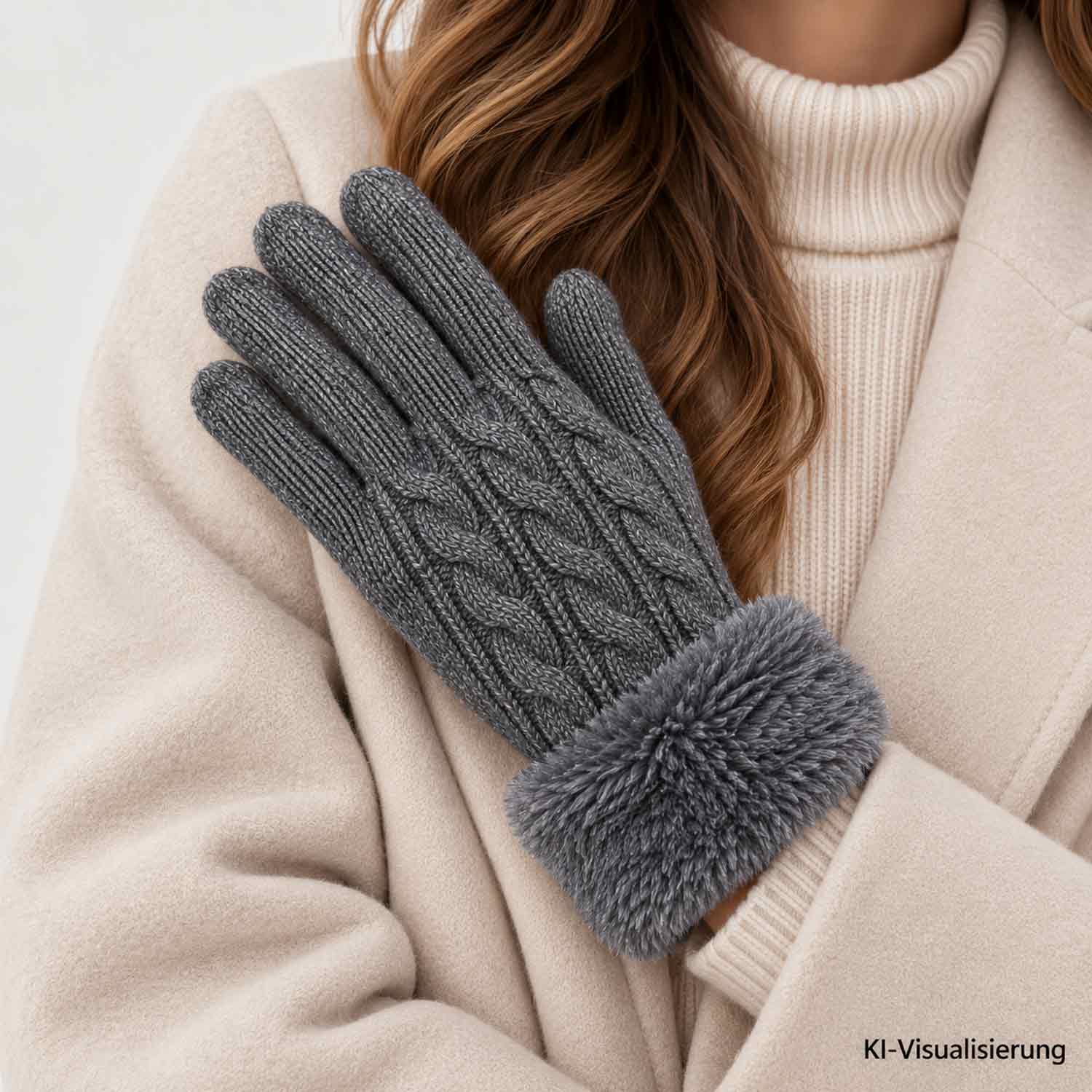 Antonio Kuschelige Damenhandschuhe mit Innenfutter - dark grey Abbildung 2
