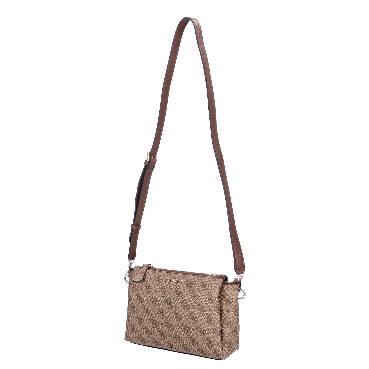 GUESS Damen Umhängetasche Noelle Latte Logo/Brown