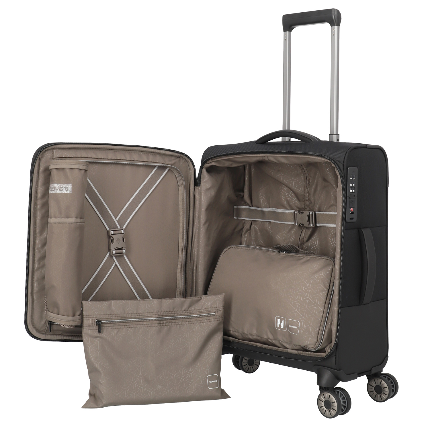 Travelite 4-Rad Trolley S Crosslite 5.0 schwarz