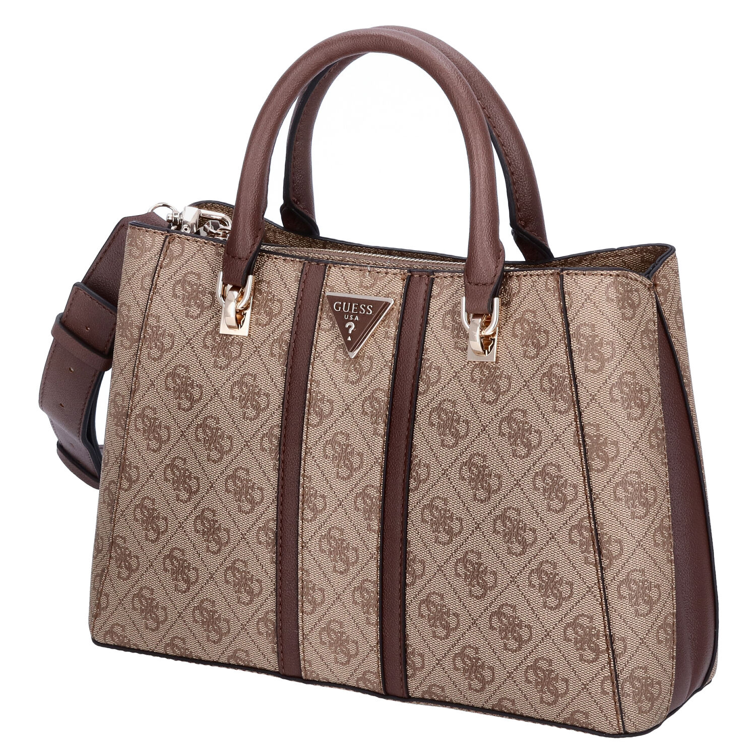 GUESS Damen Handtasche Noreen Latte Logo/Brown