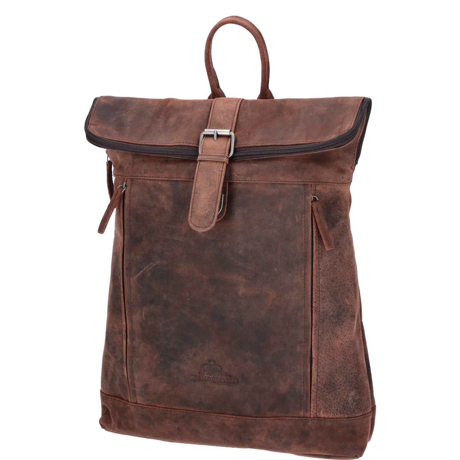 The Skandinavian Brand Leder Freizeit Rucksack Hunter  braun