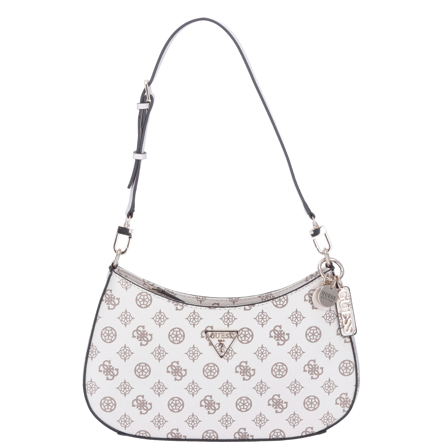 GUESS Damen Schultertasche Noelle Cream Logo