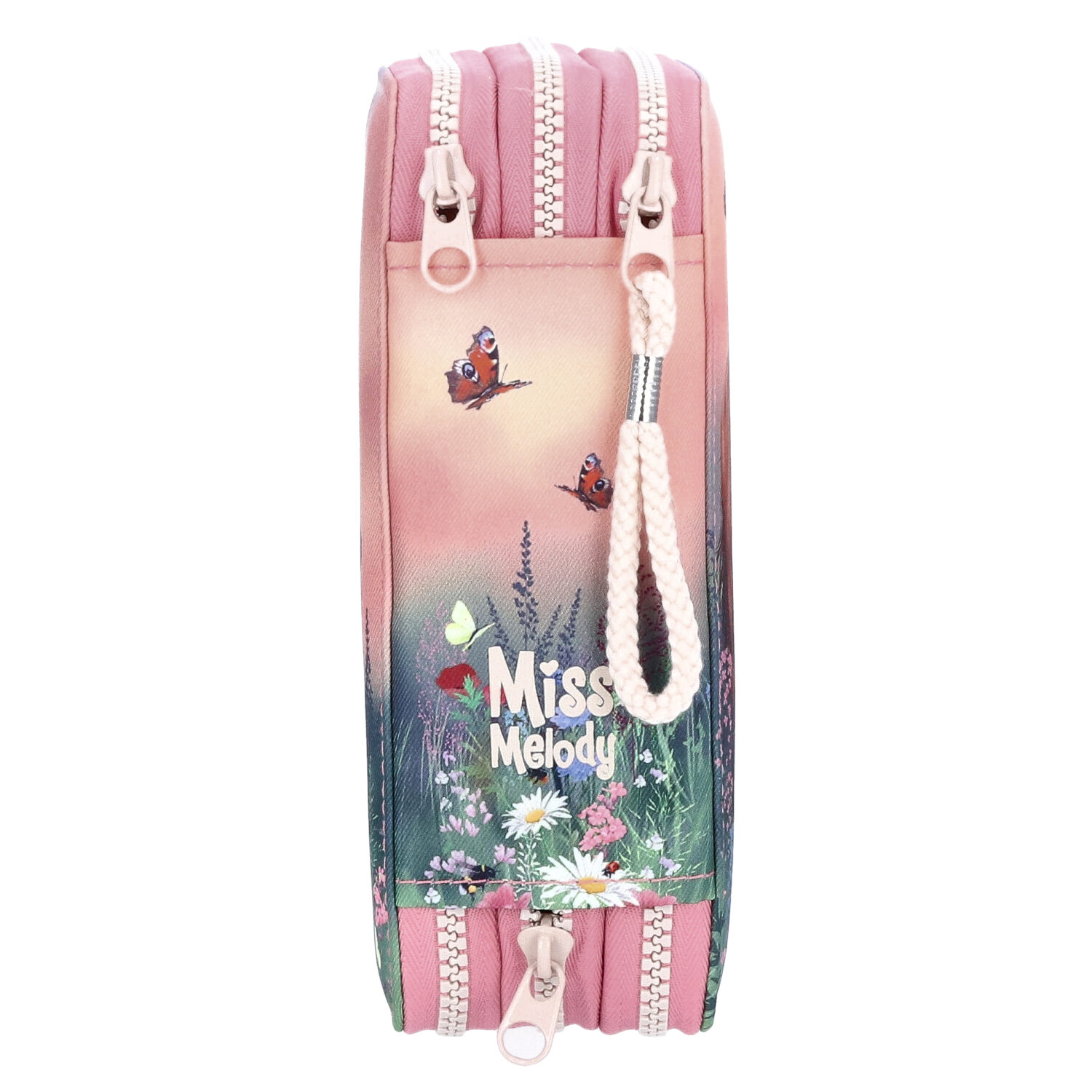 Depesche 3-Fach Federtasche Miss Melody FLOWERS Rosa