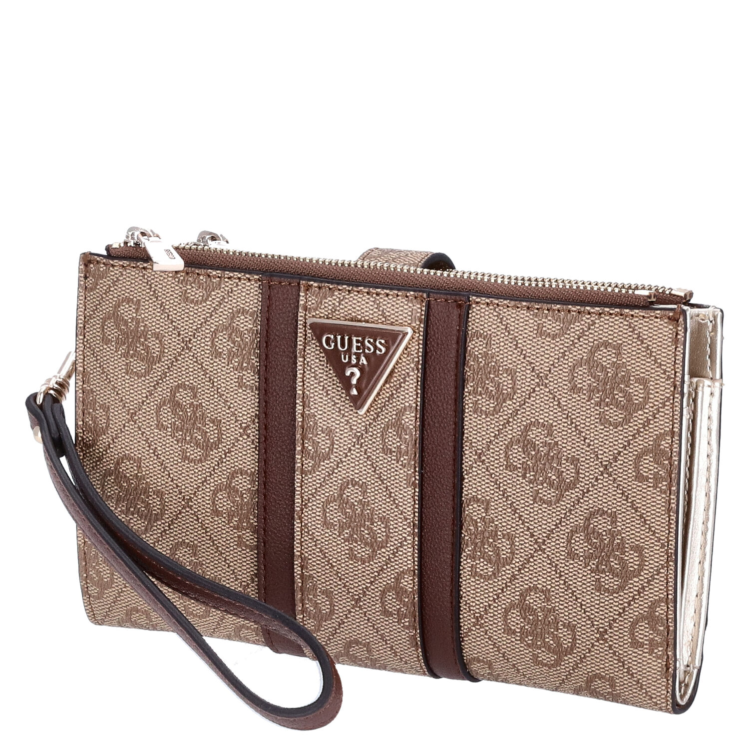 GUESS Damen Portemonnaie Noreen Latte Logo/Brown