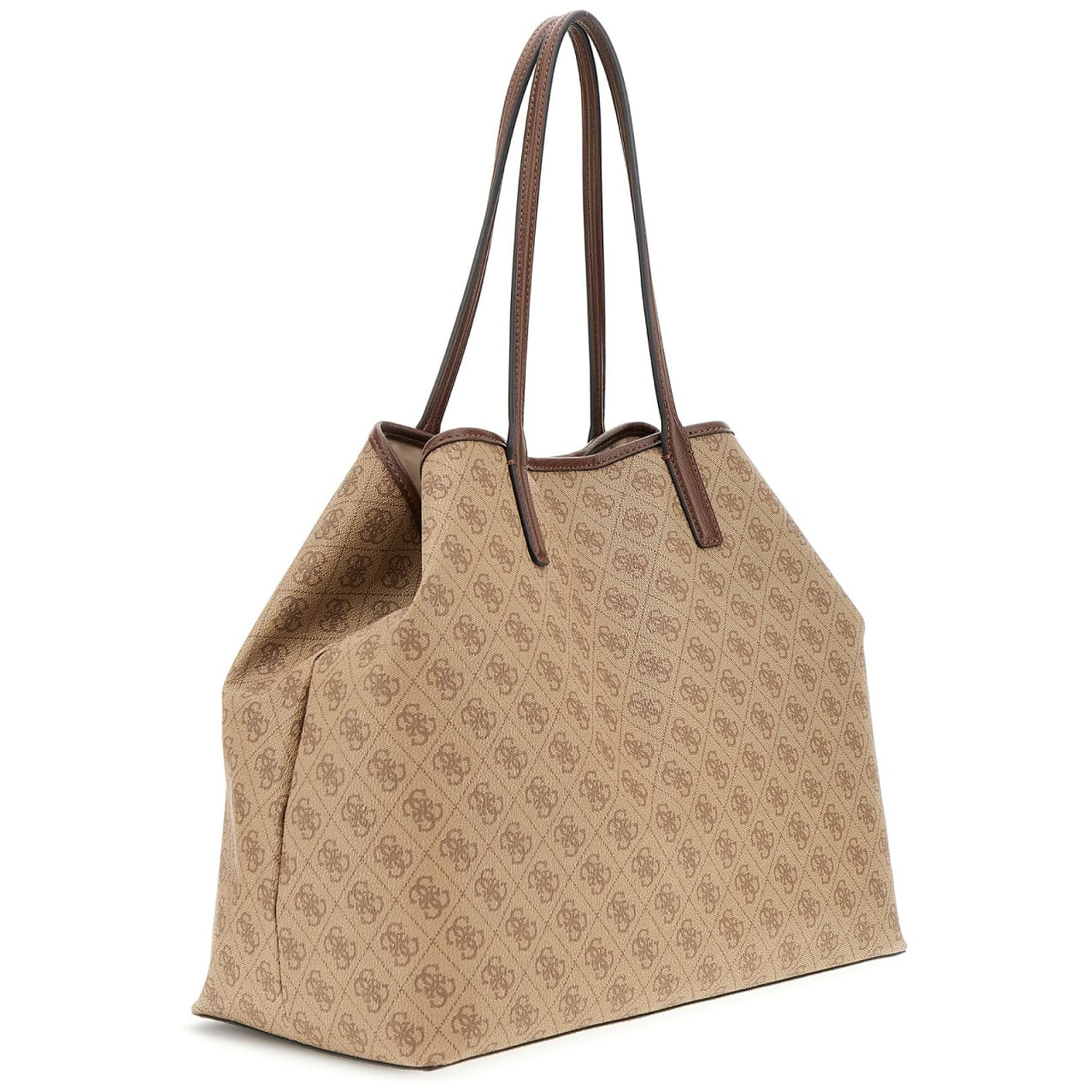 GUESS Shopper Handtasche Eco Victtoria Latte Logo/Brown