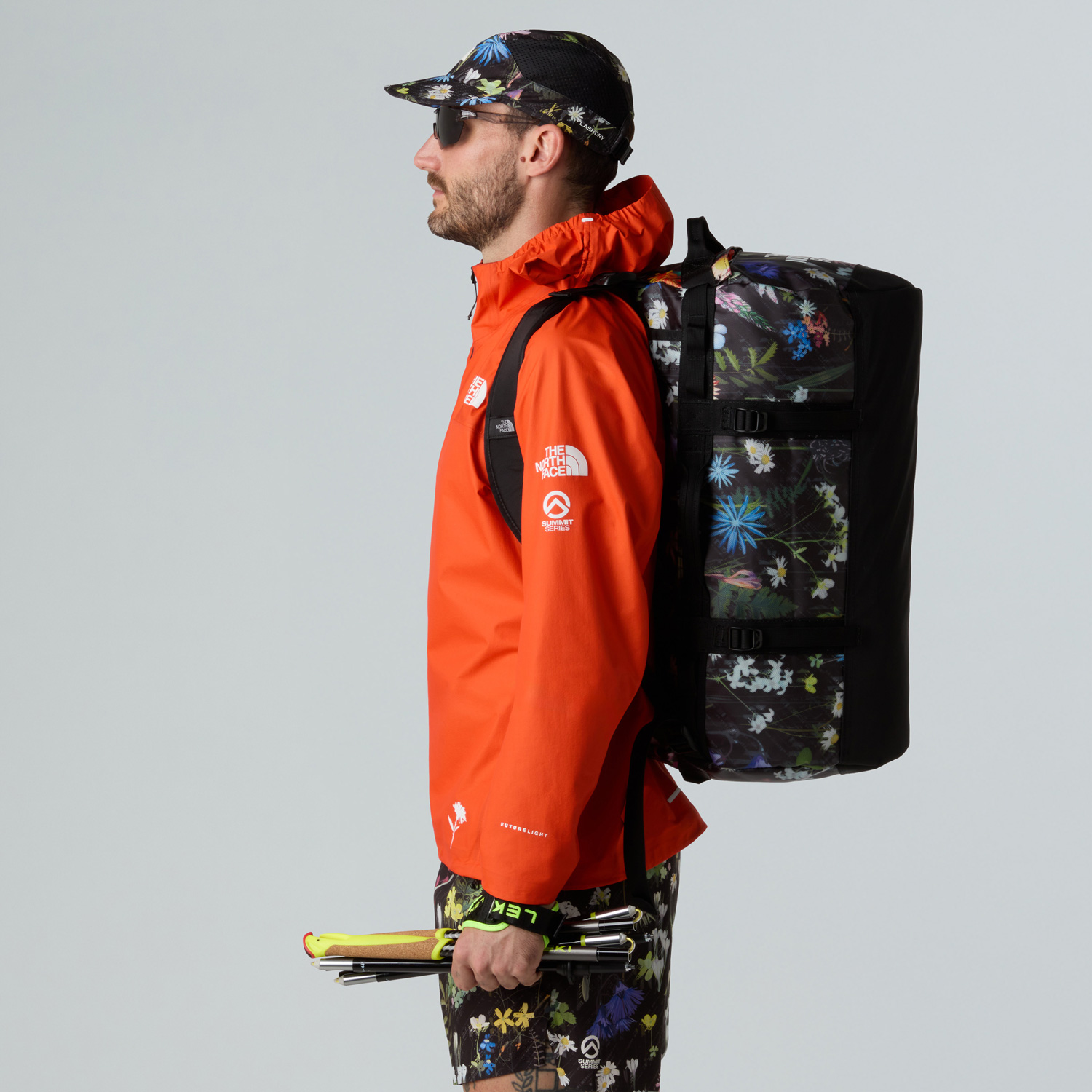 The North Face Reisetasche/Rucksack Base Camp Duffel S Black Alpine Floral Abbildung 7